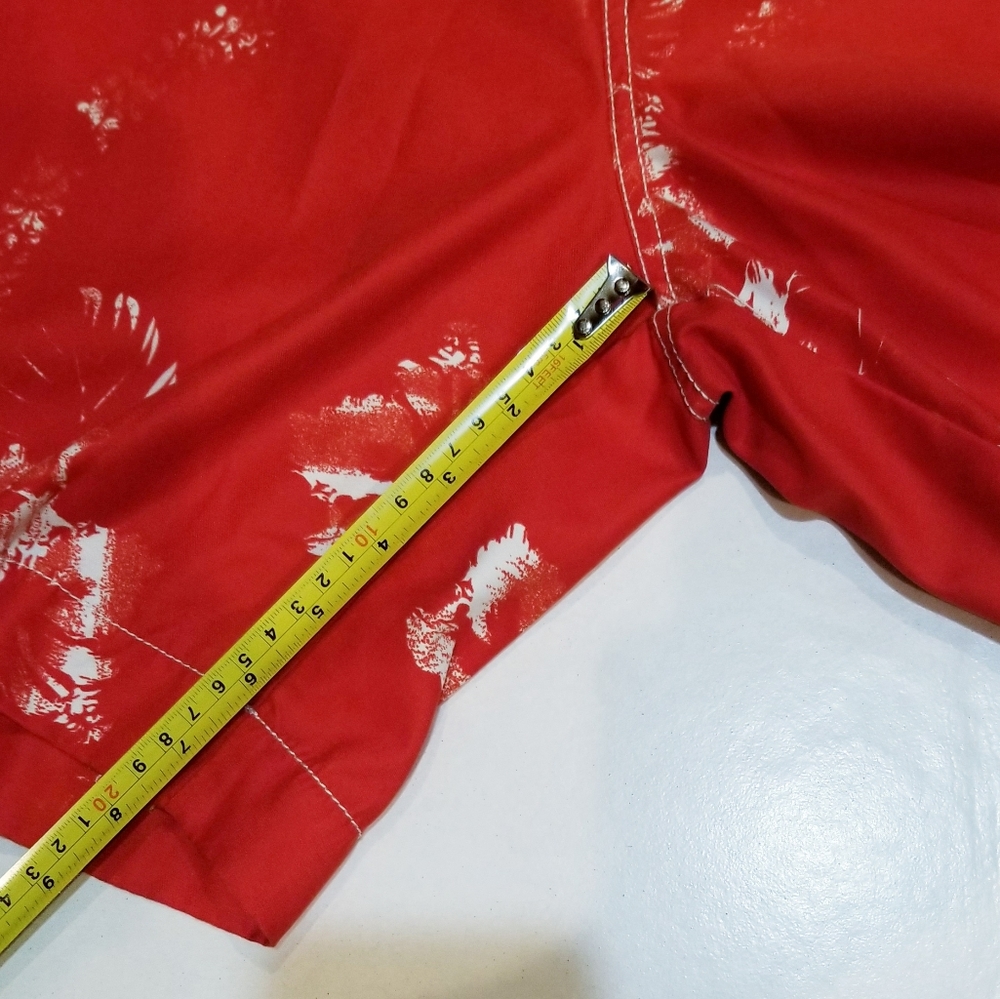 TOMMY BAHAMA RELAX Chili Pepper Red & White Splash Swimsuit Trunks Sz L - Picture 12 of 14